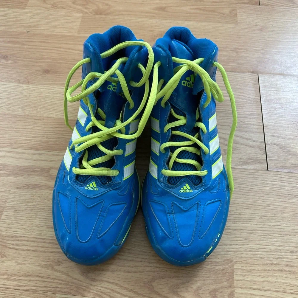 Adidas Electric Blue Sneakers with Lime Highlights